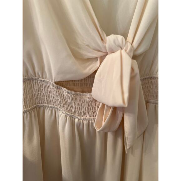 NWOT Blush & Day womens sz 3xl plus boho cream flutter sleeve mini dress - Picture 8 of 9